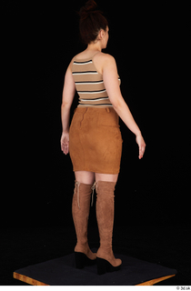 Leticia brown high heels boots brown short skirt brown tank…